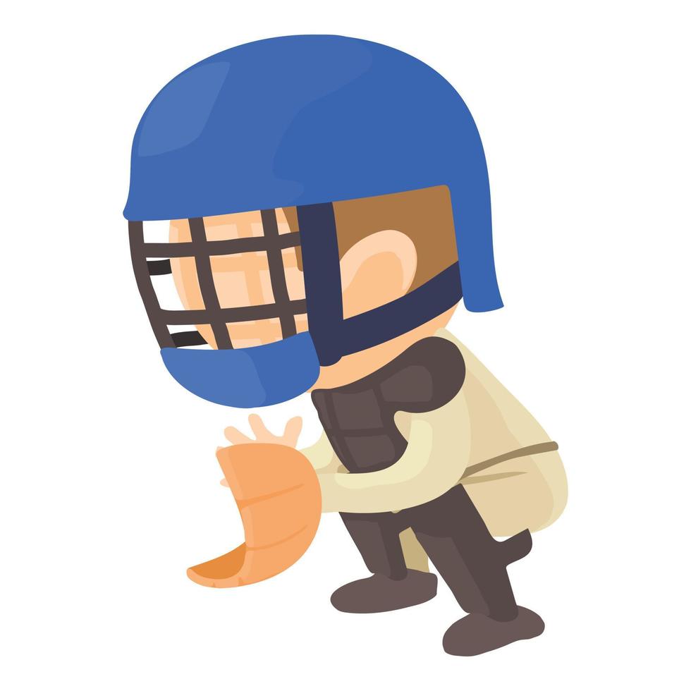 Protecting player icon, cartoon style vector