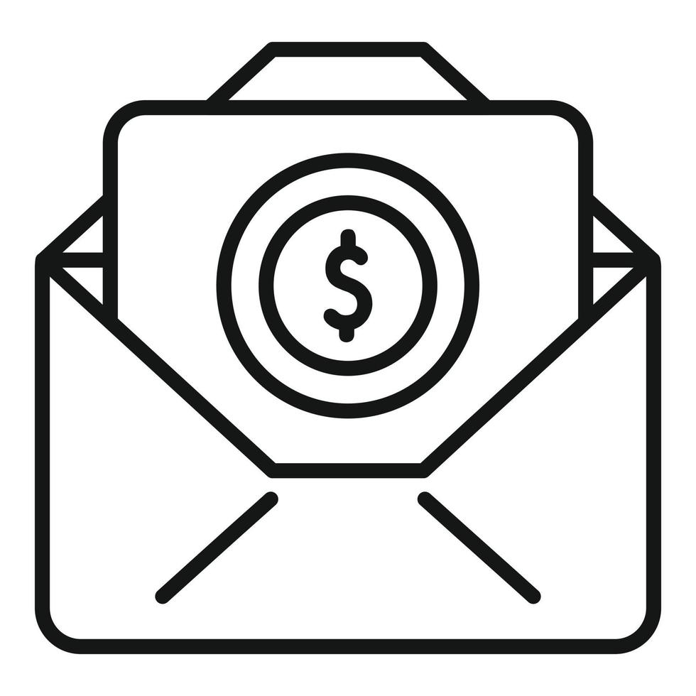 monetizar el vector de contorno del icono de correo. audiencia móvil