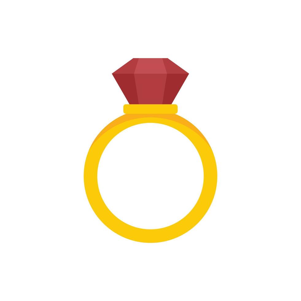 Notary gold ring icon flat isolated vector