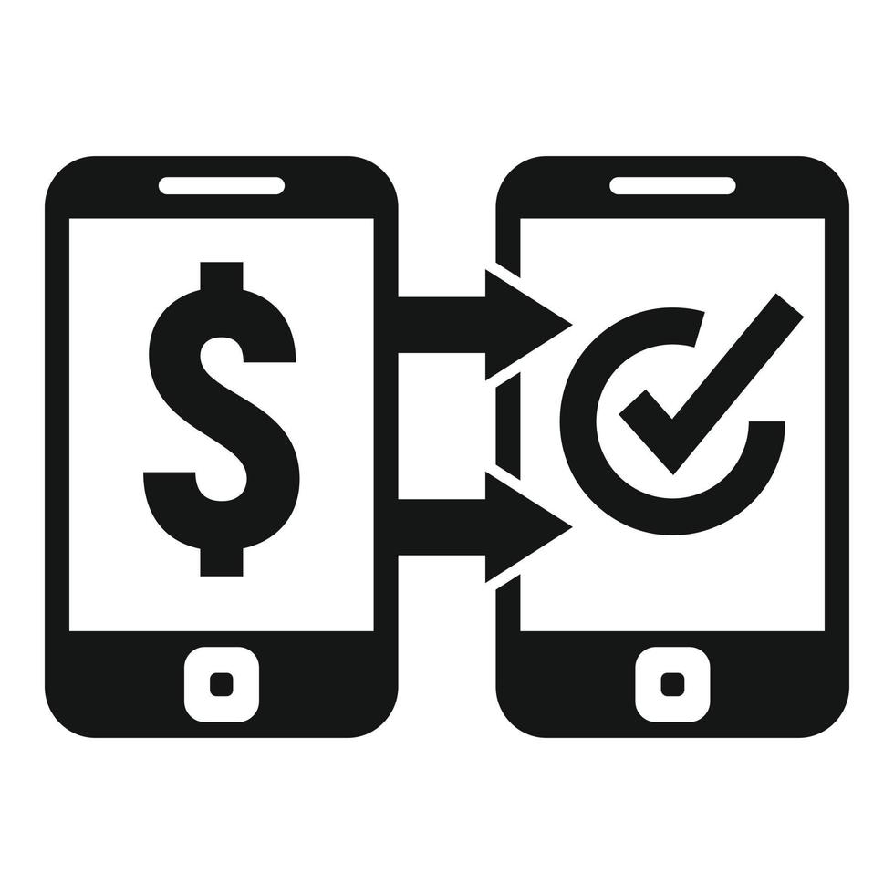 Phone money transfer icon simple vector. Send cash vector