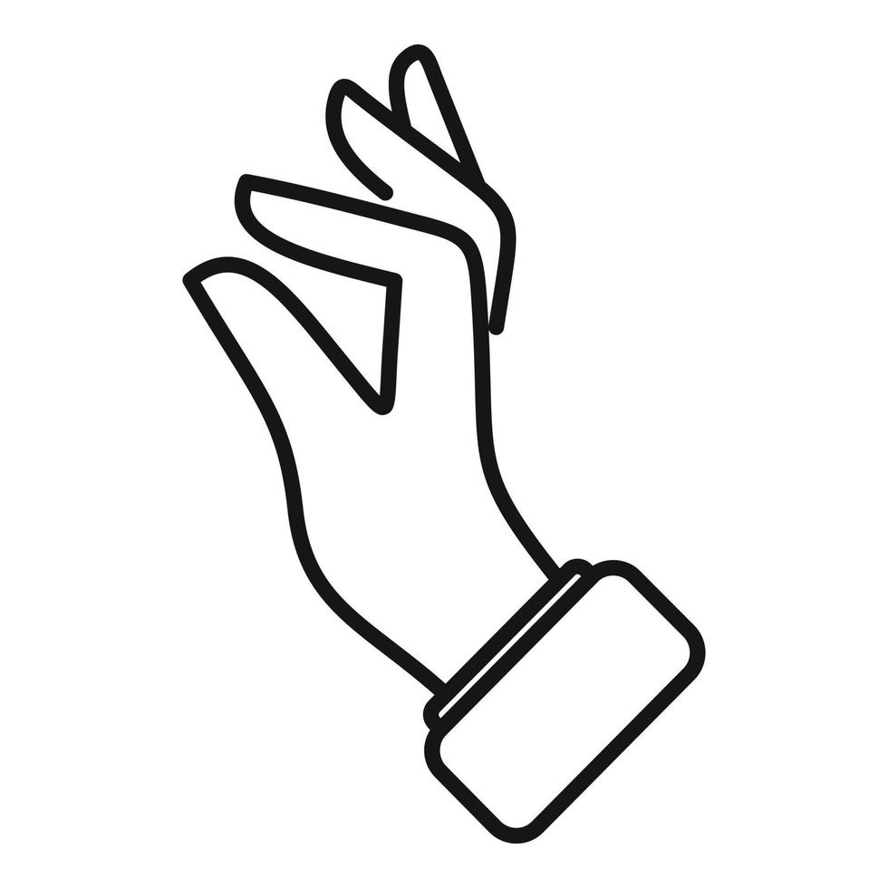 Three finger icon outline vector. Hold ok vector