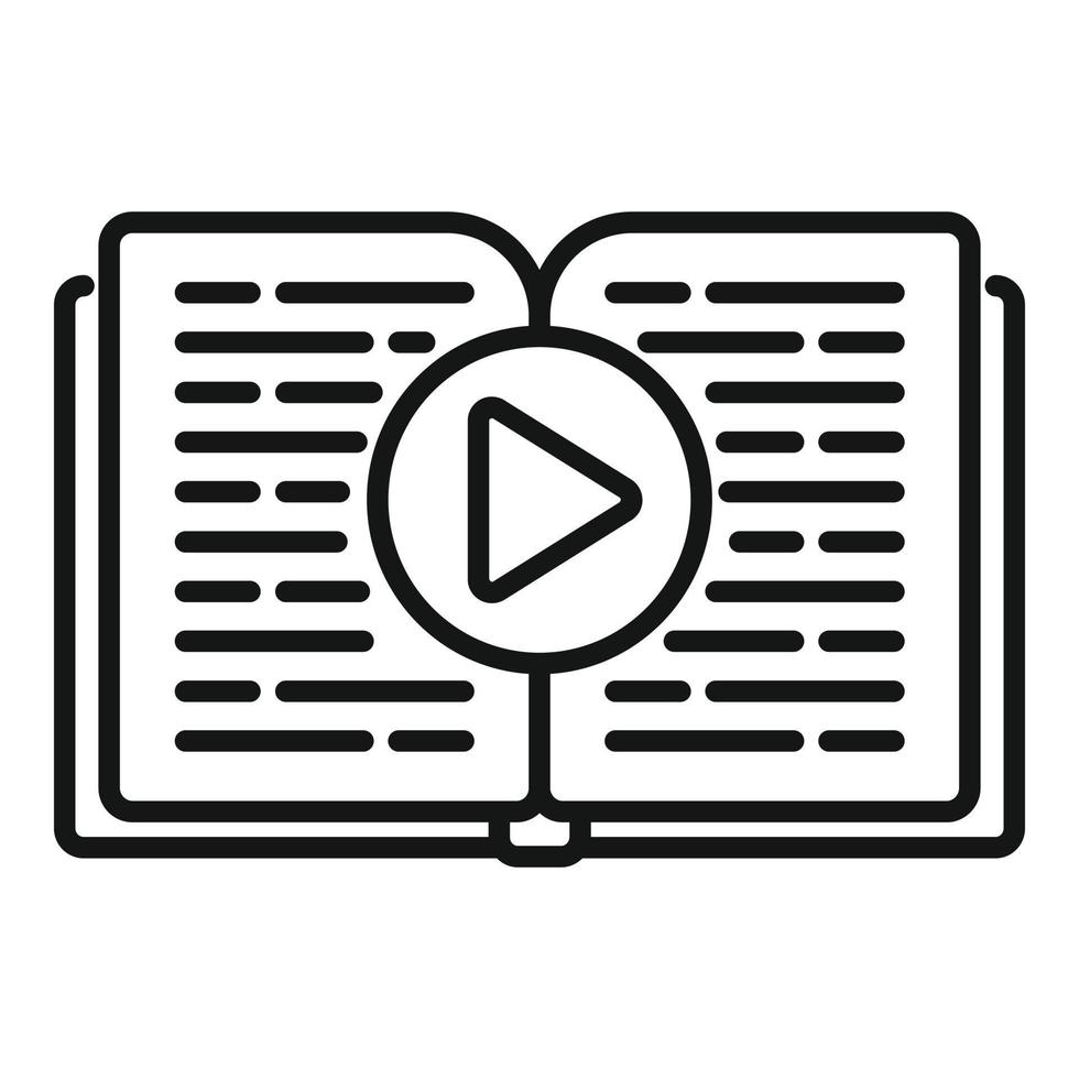 Open audio book icon outline vector. Class distance vector