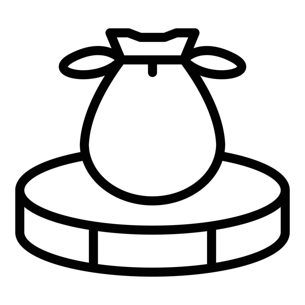 Loan money bag icon outline vector. Cost business vector