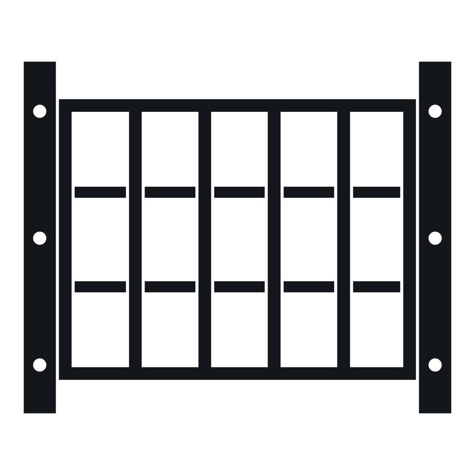 Yard fence icon, simple style vector