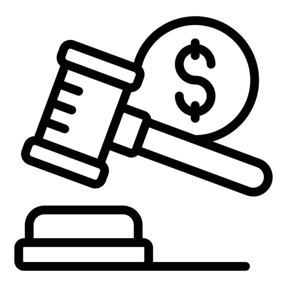 Finance gavel icon outline vector. Business idea vector