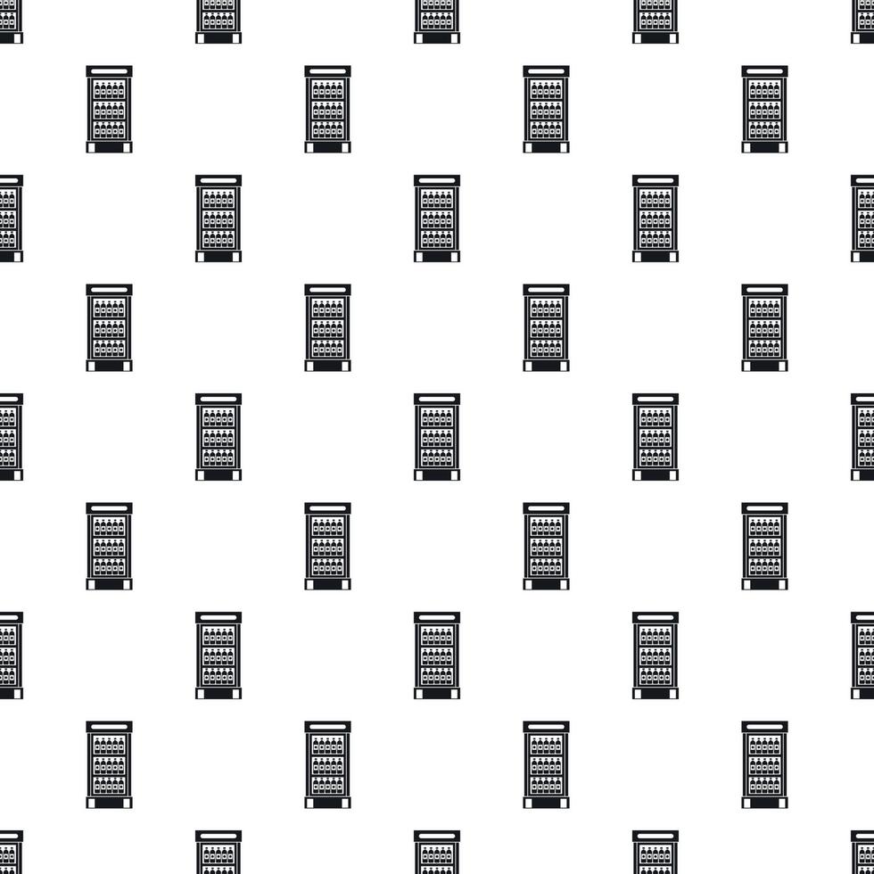 Fridge with drinks pattern, simple style vector