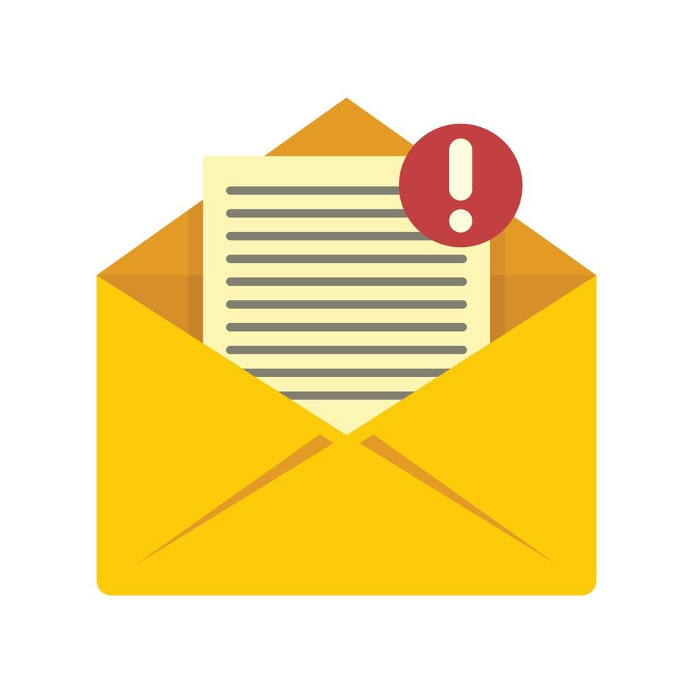 New mail icon flat isolated vector