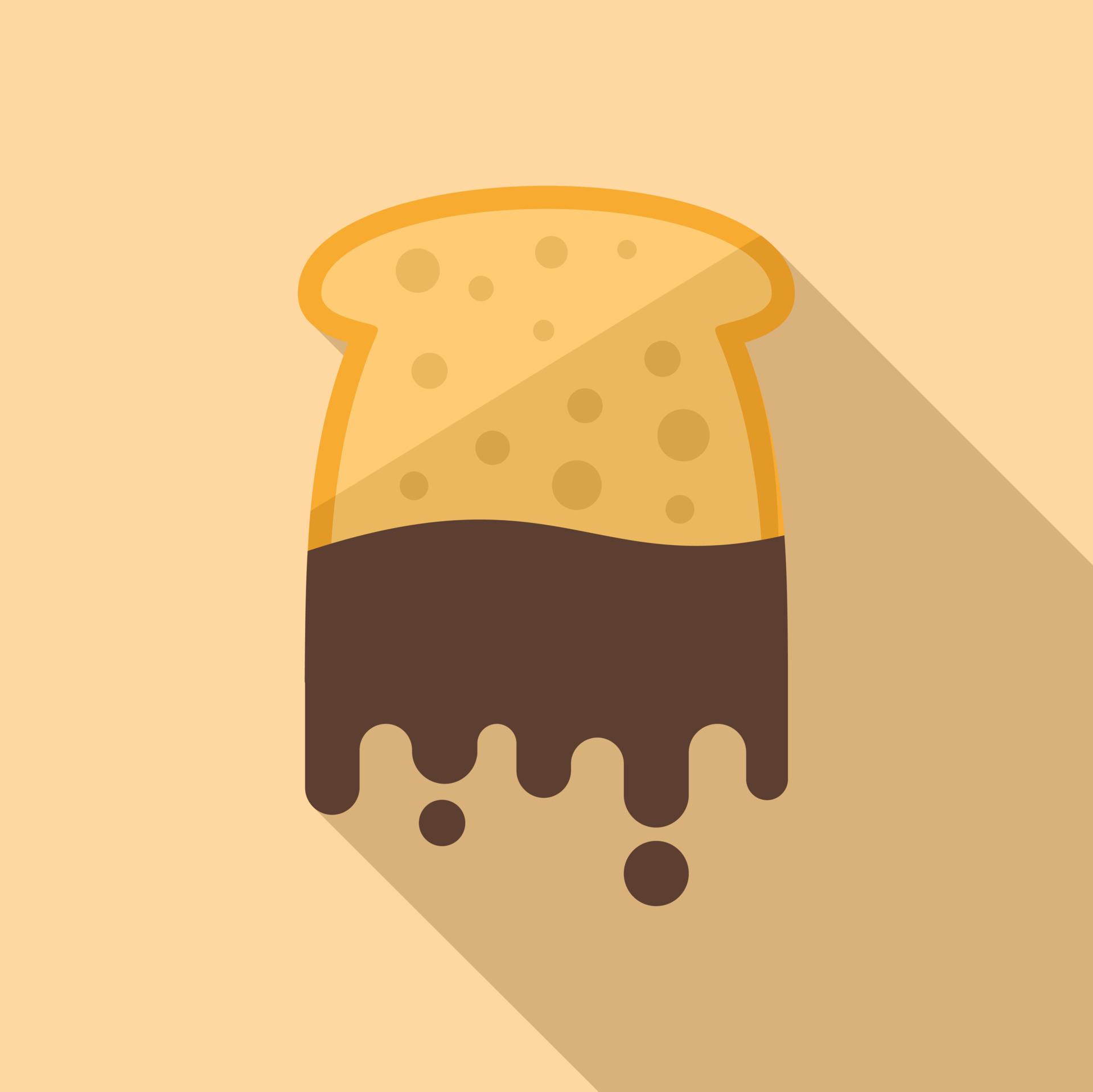Chocolate paste bread icon flat vector. Spread jar 14937211 Vector Art