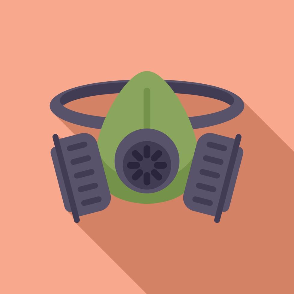 Gas mask icon flat vector. Army toxic vector