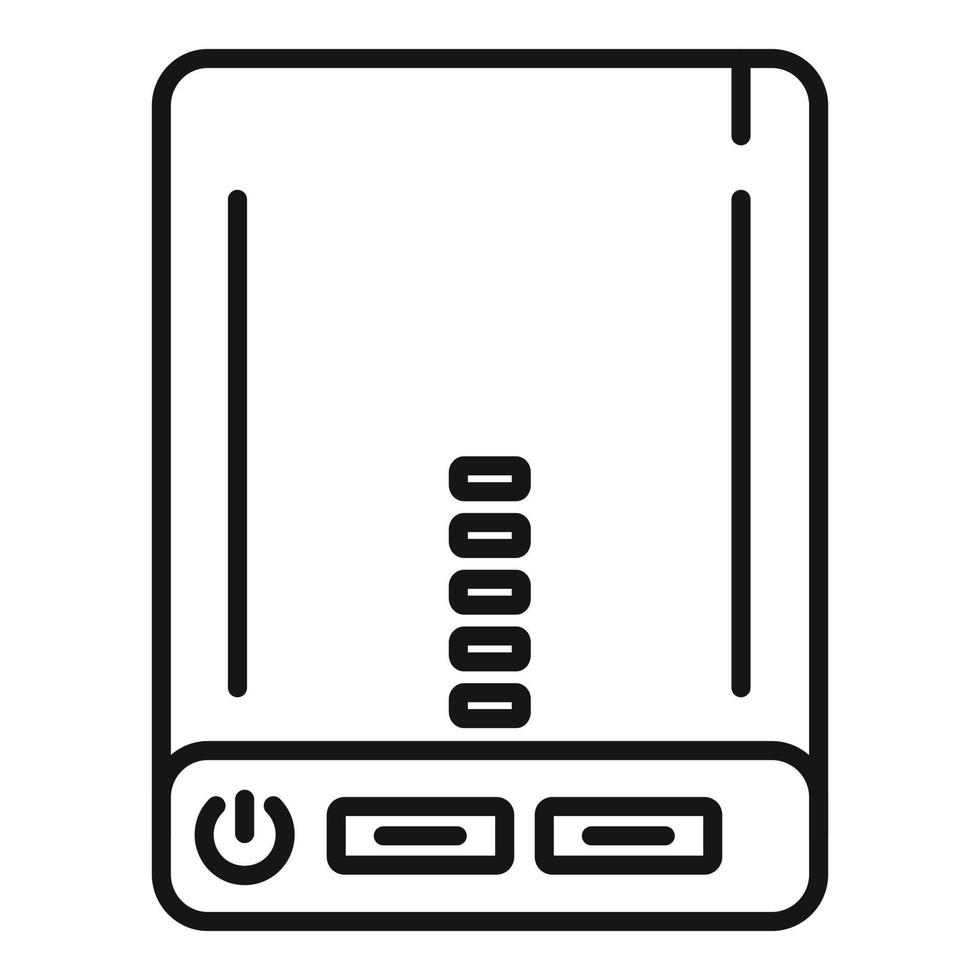 Power bank charger icon outline vector. Phone battery vector