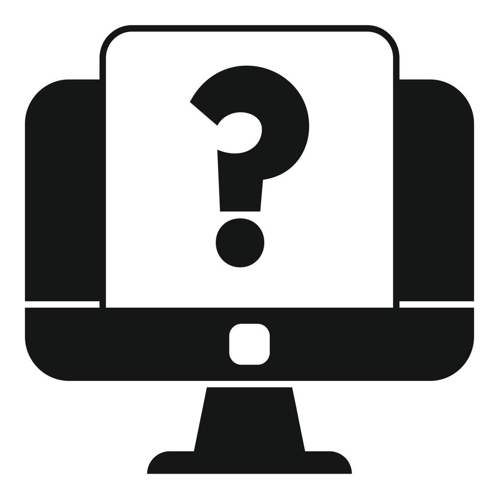 Question monitor icon simple vector. Creative problem 14937264 Vector