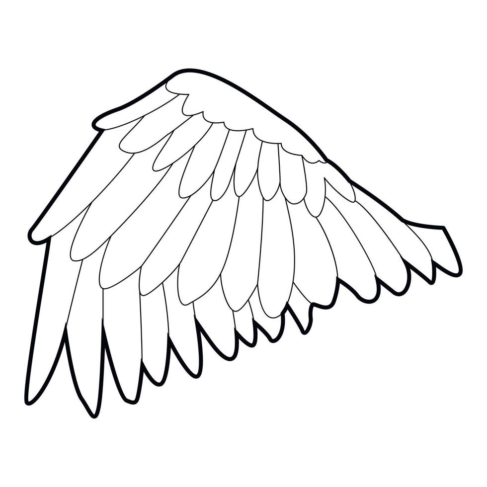 Goose wing icon, outline style vector