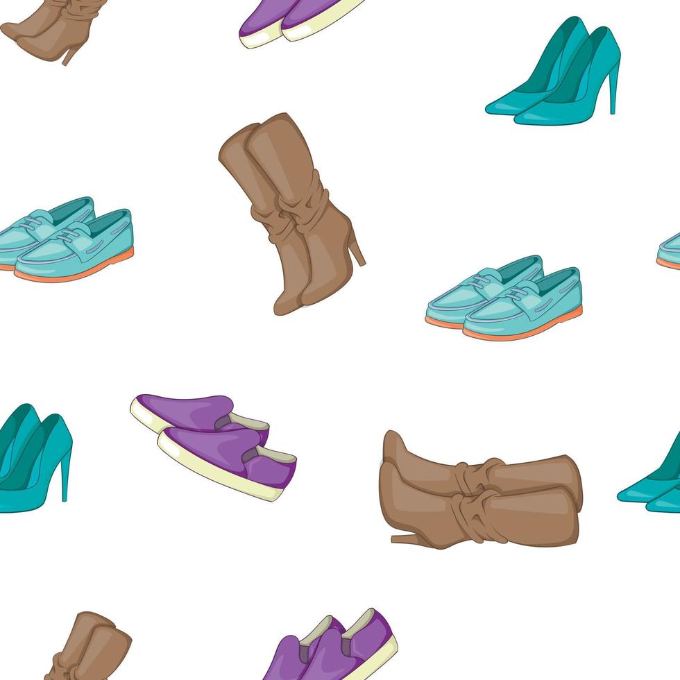 patrón de zapatos, estilo de dibujos animados vector