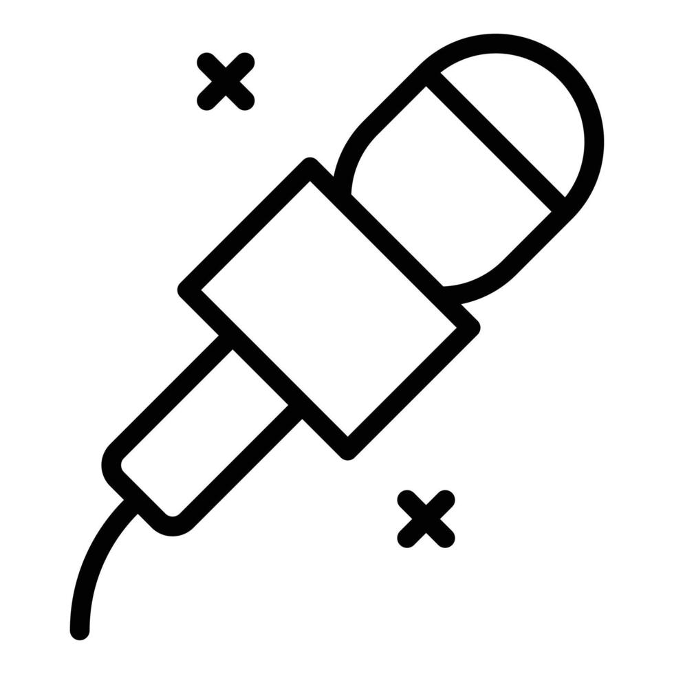 Reporter microphone icon outline vector. Studio media vector
