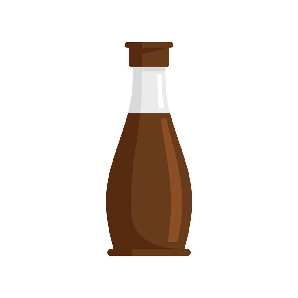 Condiment glass bottle icon flat isolated vector