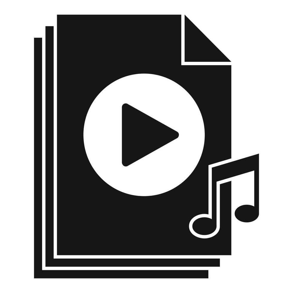 Playlist file icon simple vector. Music song vector