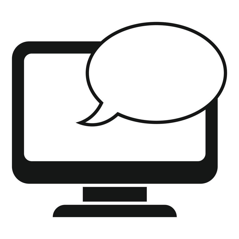 Computer chat icon simple vector. Call contact vector