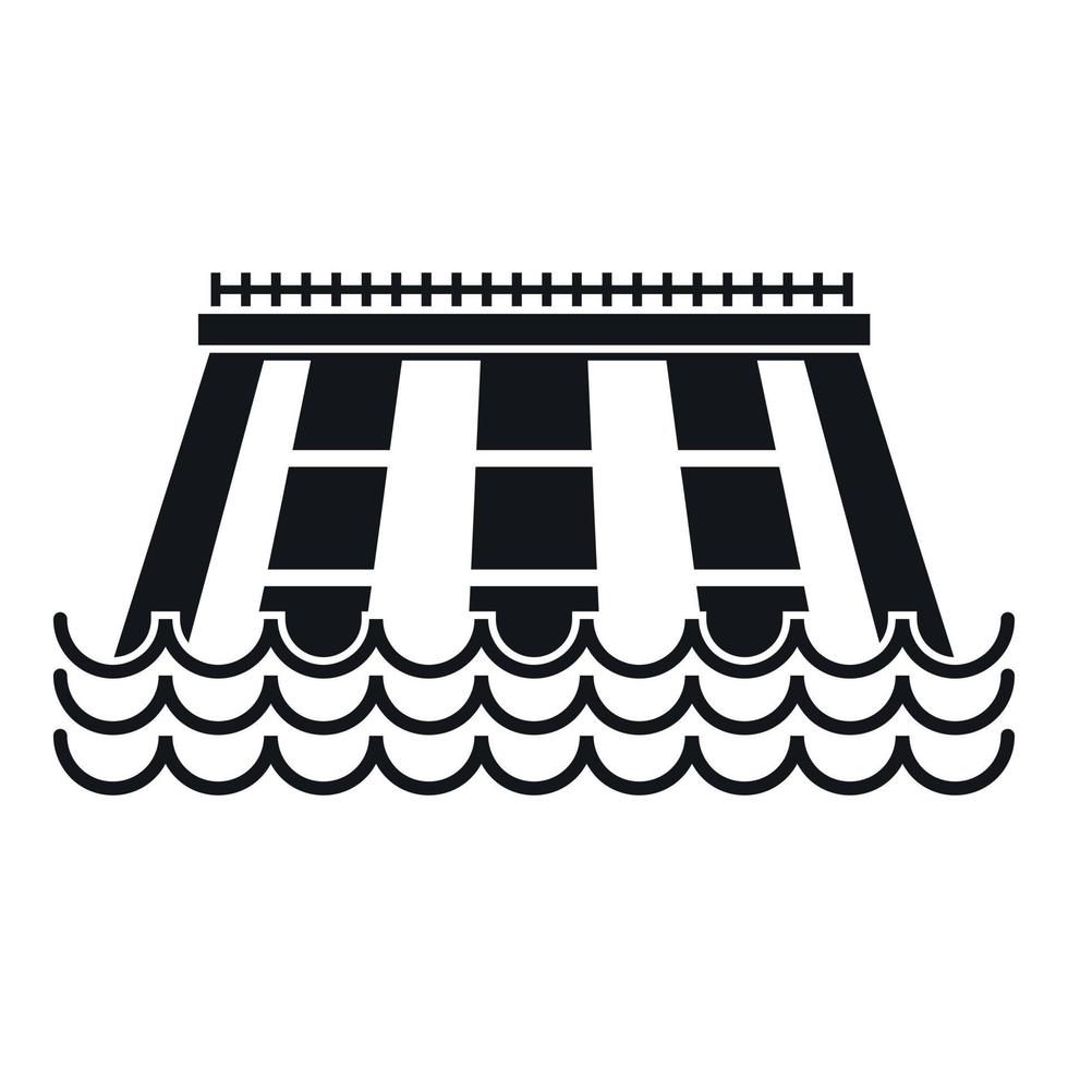 Hydroelectric power station icon, simple style vector