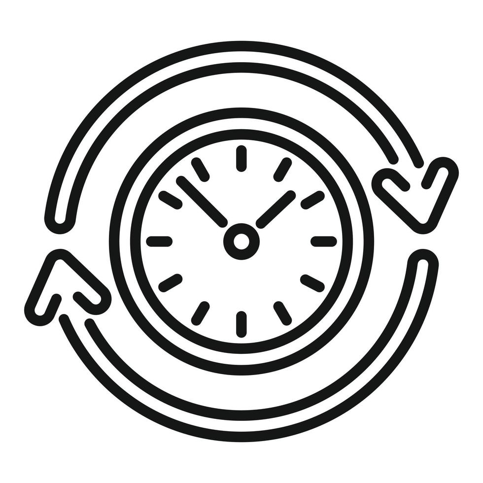 vector de contorno de icono de control de tiempo. reloj del proyecto