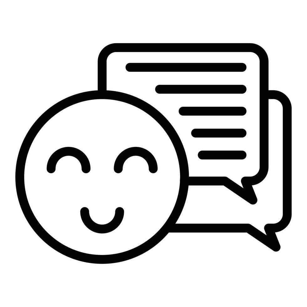 Emoji chat icon outline vector. Social care vector