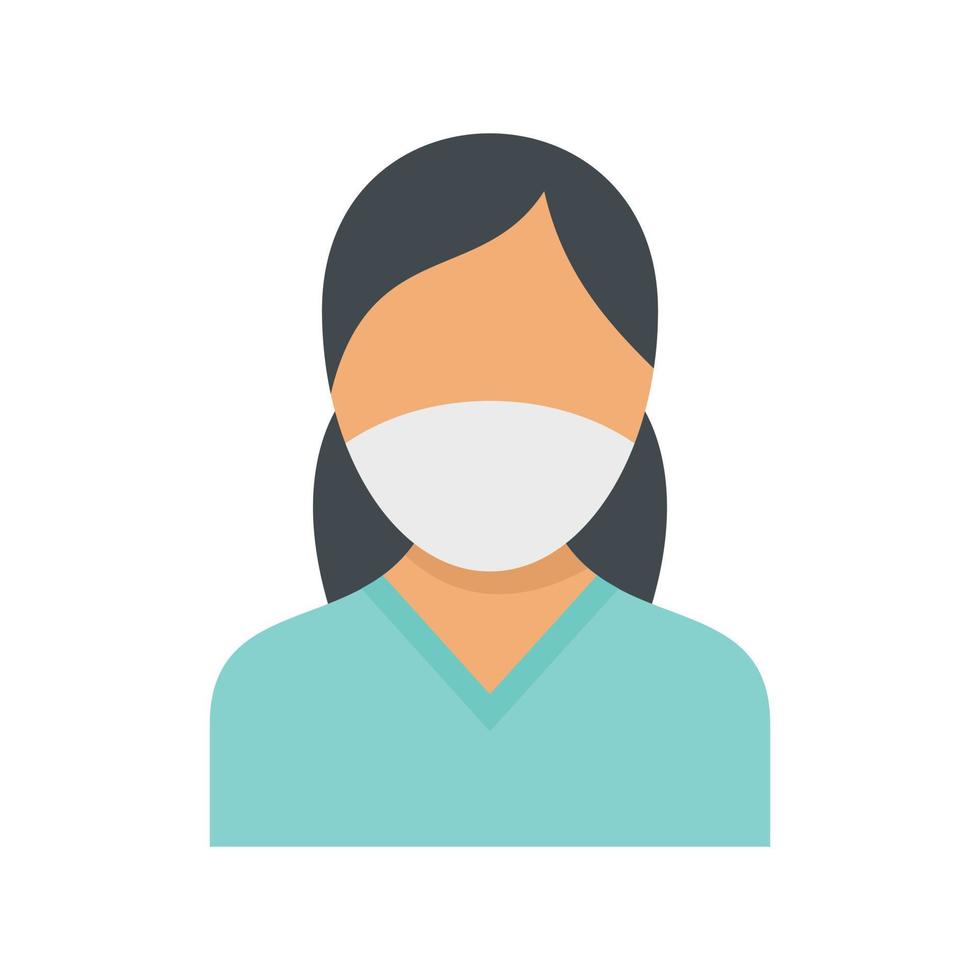 Person nurse icon flat isolated vector