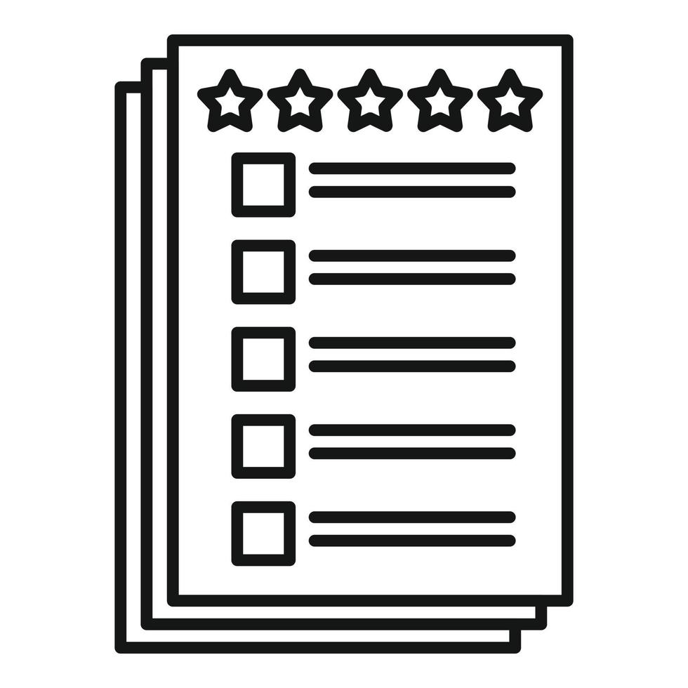 Client paper review icon outline vector. Product evaluation vector
