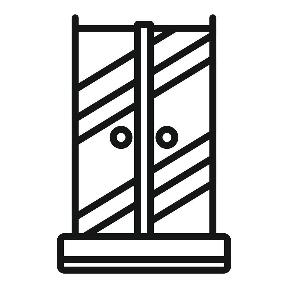 Bathroom cabin icon outline vector. Glass door vector