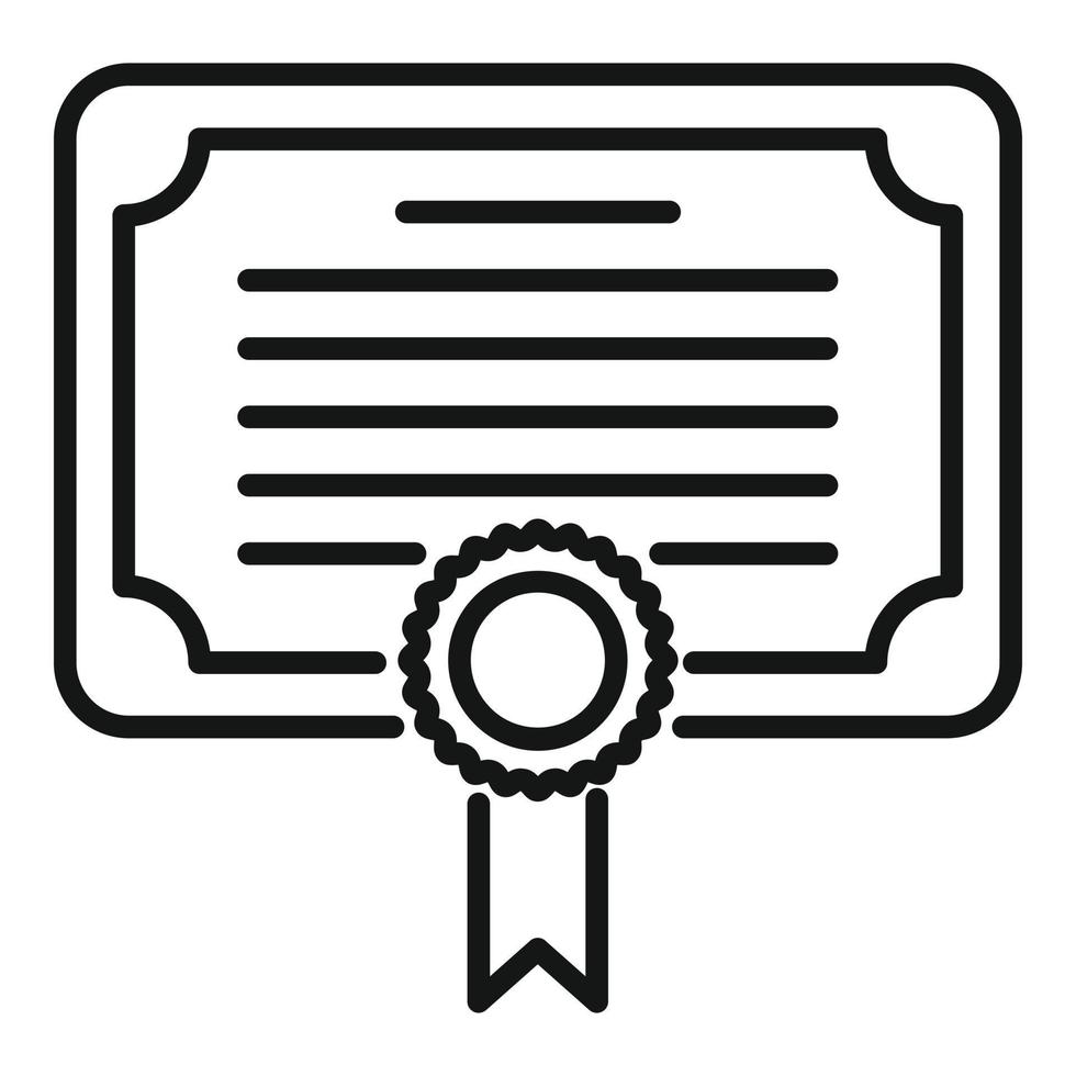 Course diploma icon outline vector. Class book vector