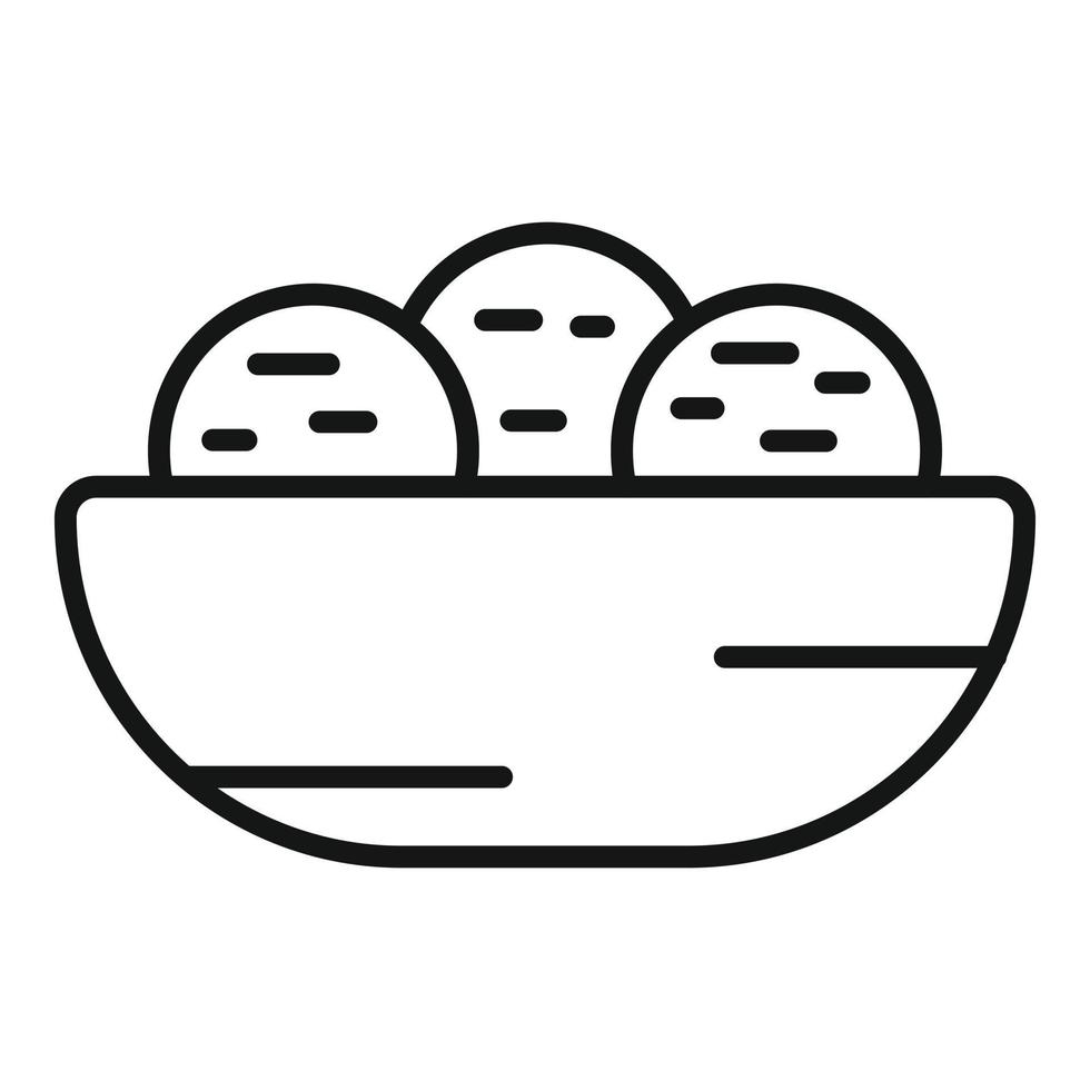 Falafel plate icon outline vector. Cooking ball vector