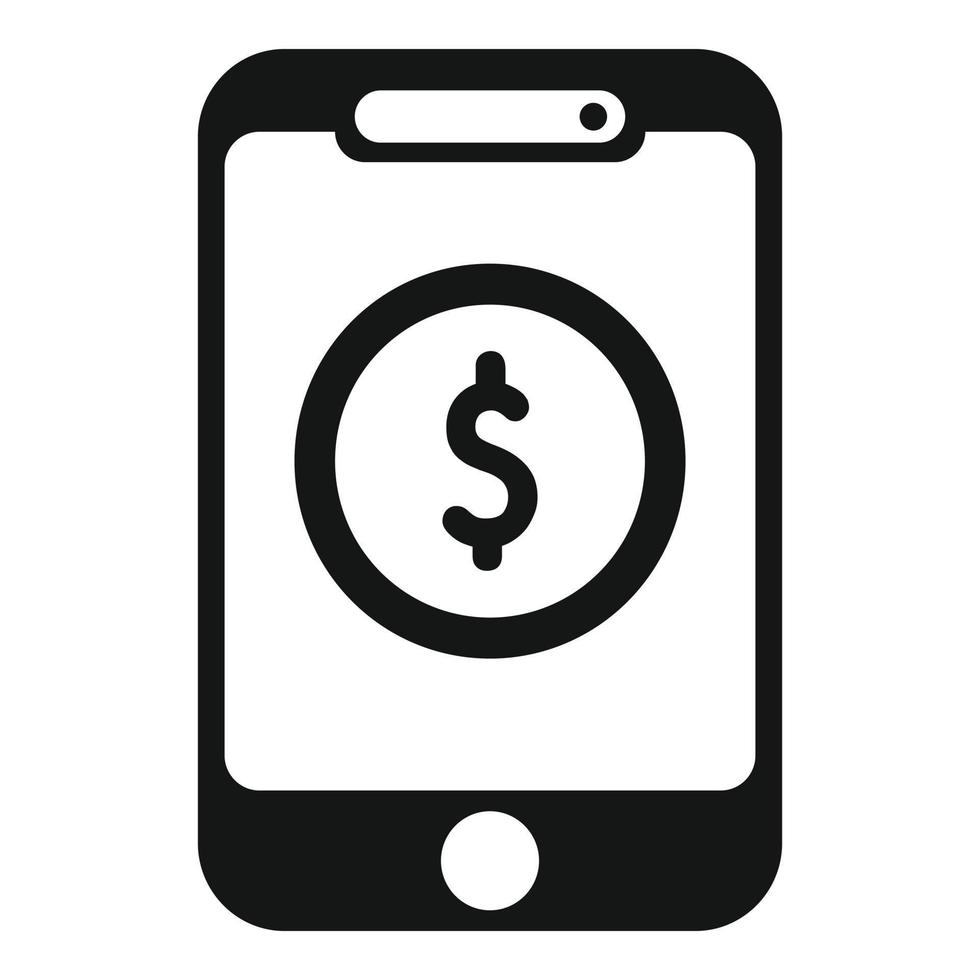 vector simple de icono de dinero de moneda en línea. pago telefonico