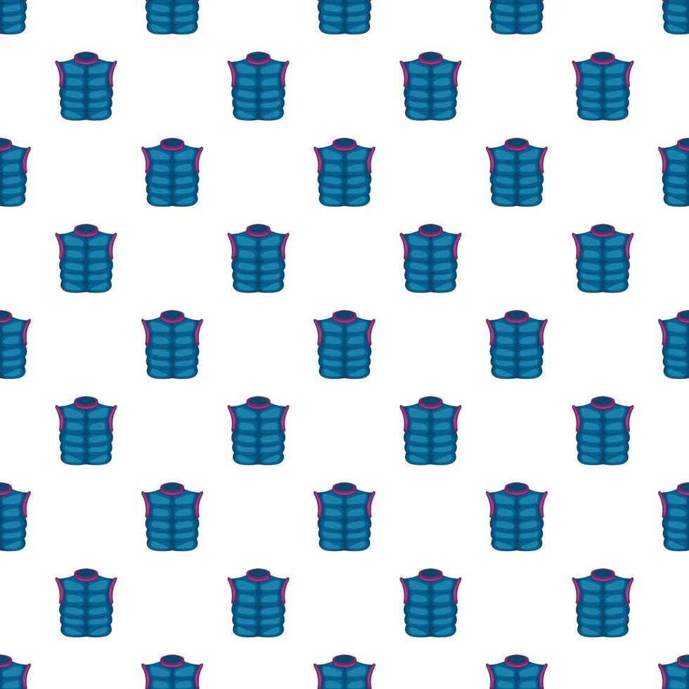 Blue warm vest pattern, cartoon style vector