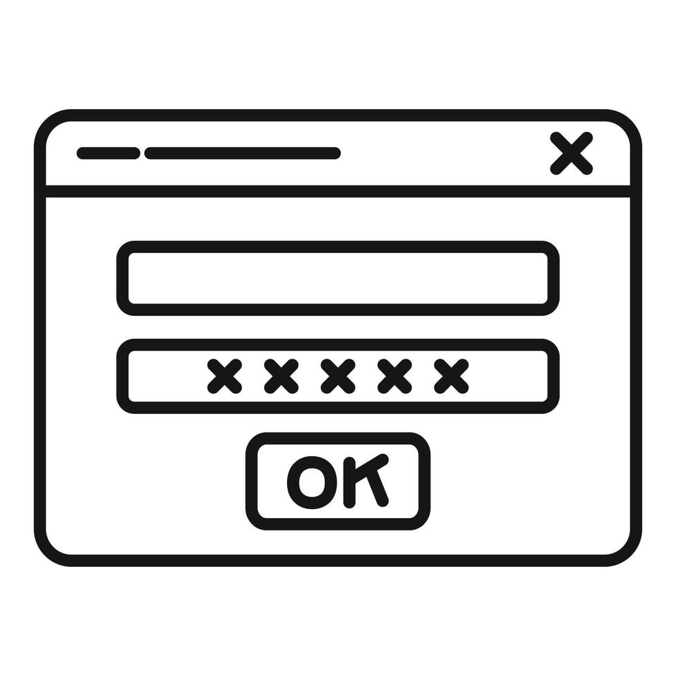 Browser frame icon outline vector. Computer window vector