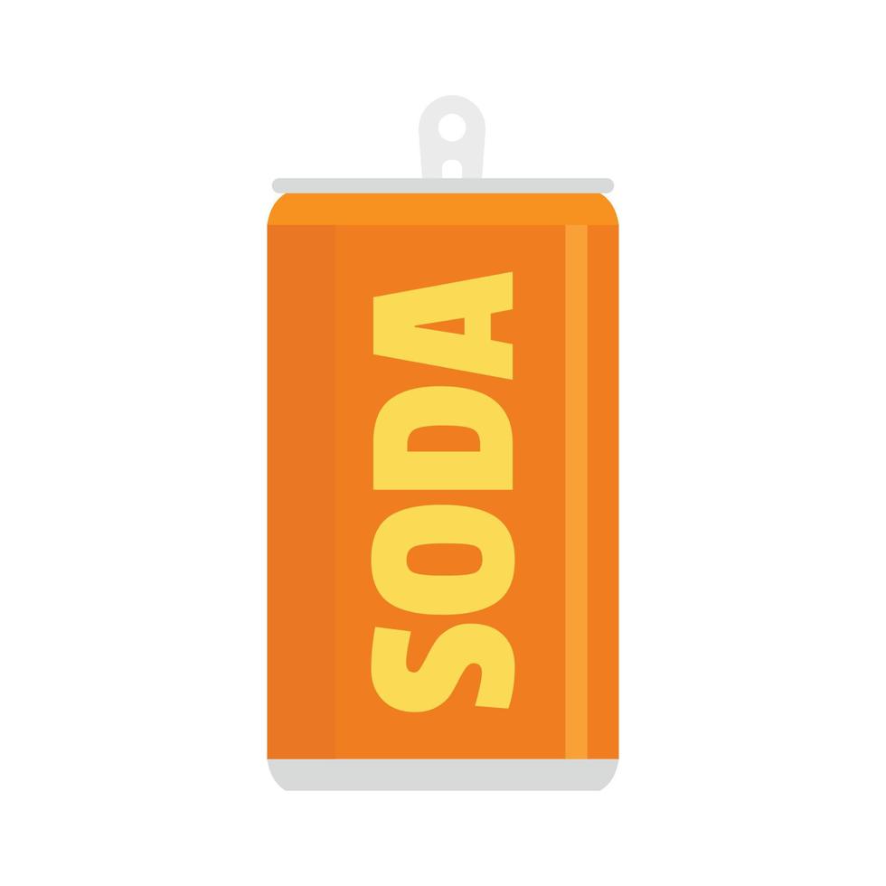 Soda tin can icon flat isolated vector