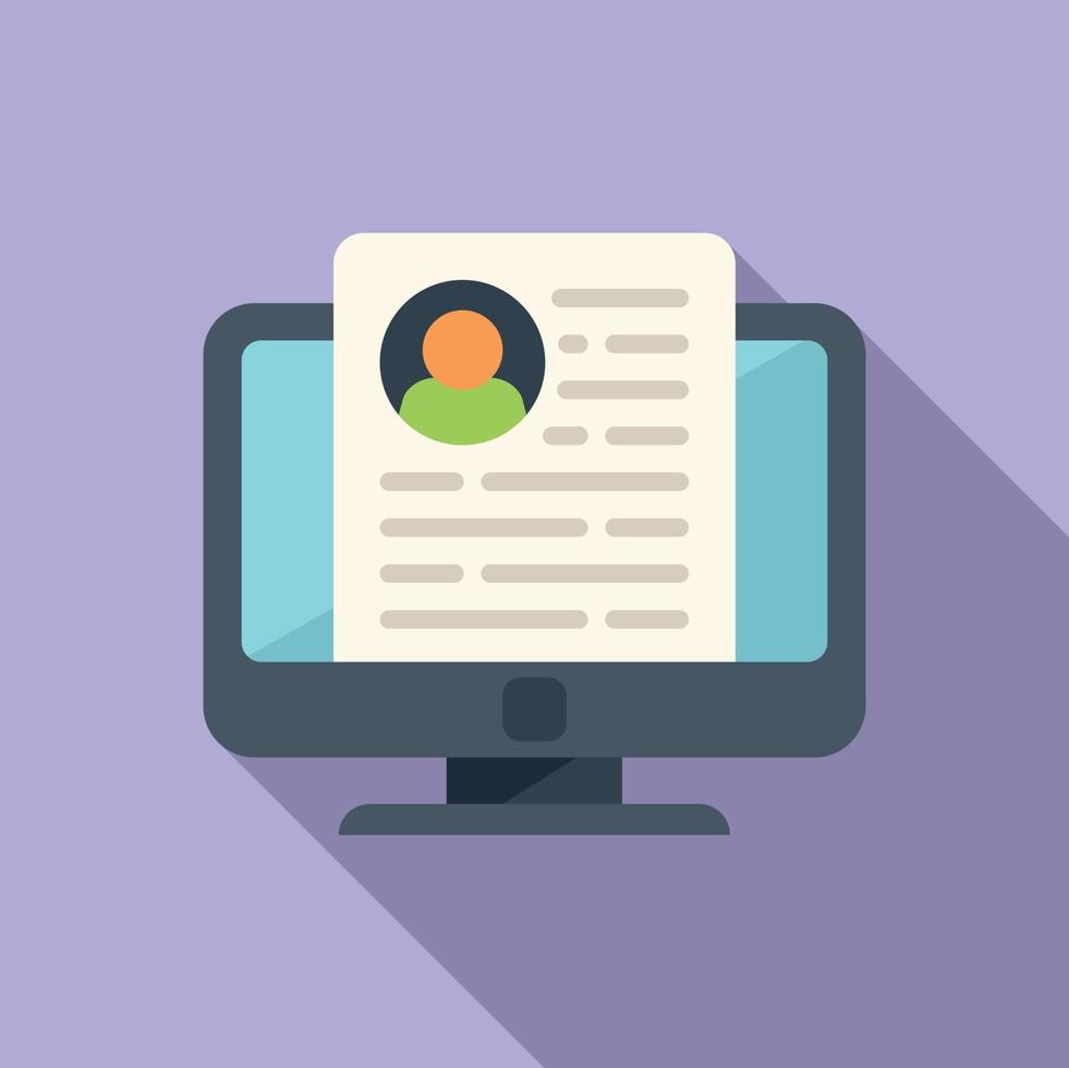 Monitor system icon flat vector. Platform database vector
