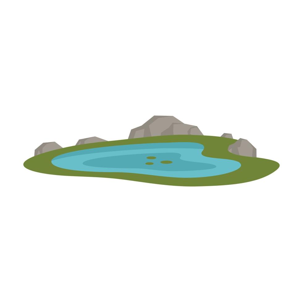 Nature lake icon flat isolated vector