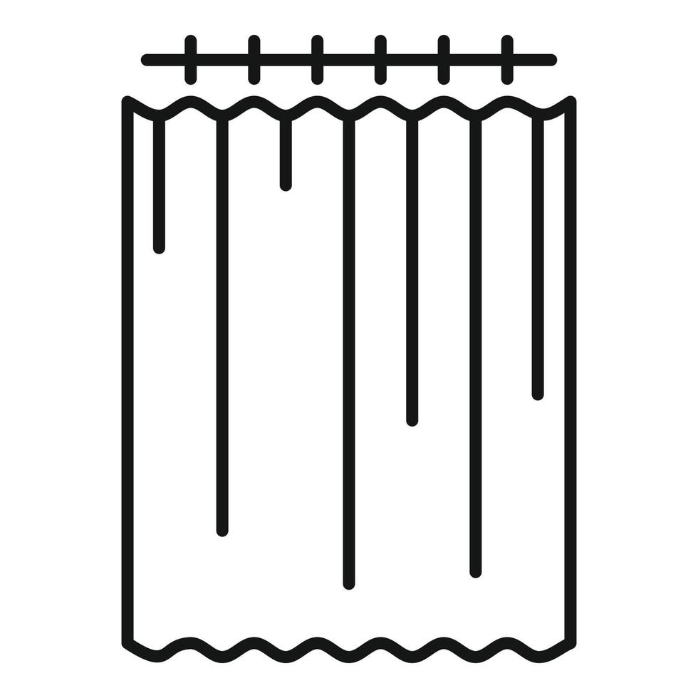 vector de contorno de icono de diseño de cortina de ducha. cuarto de baño