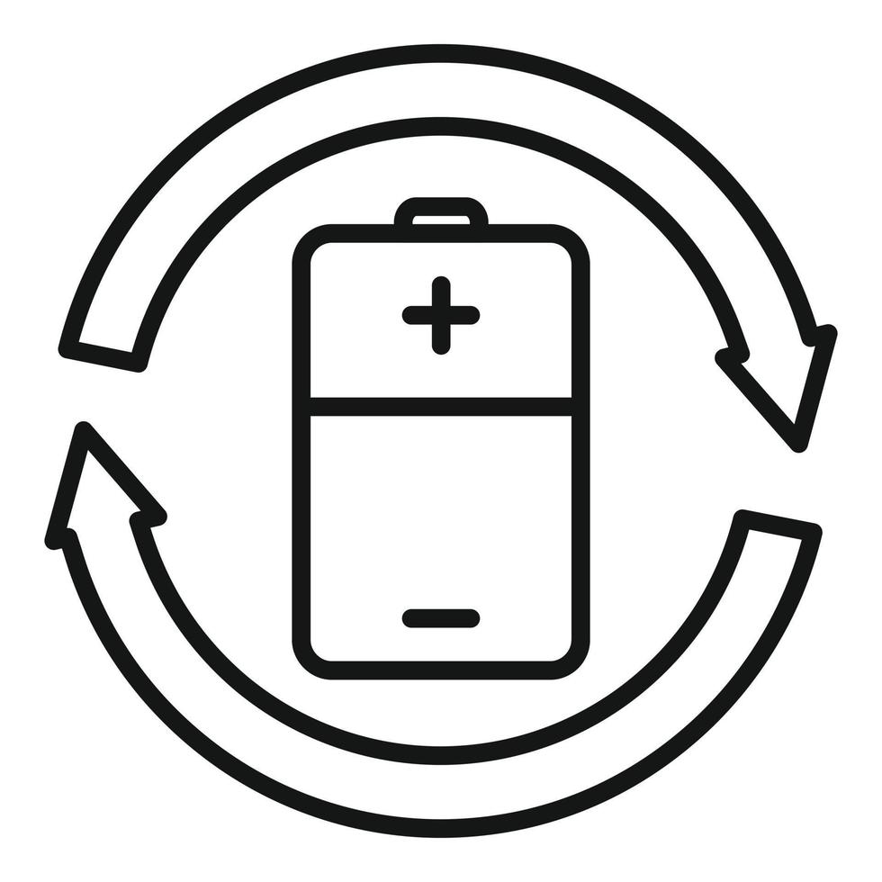 Recycle battery icon outline vector. Water solar vector