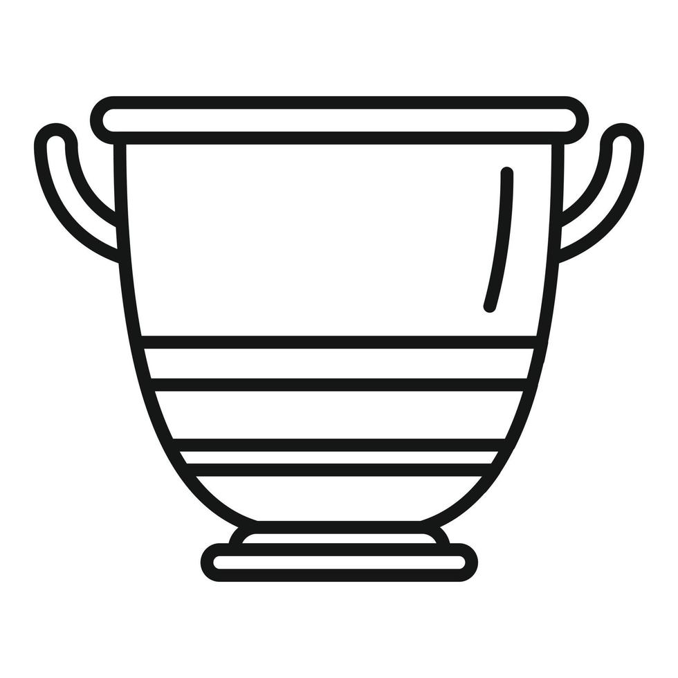 vector de contorno de icono de ánfora antigua. florero olla