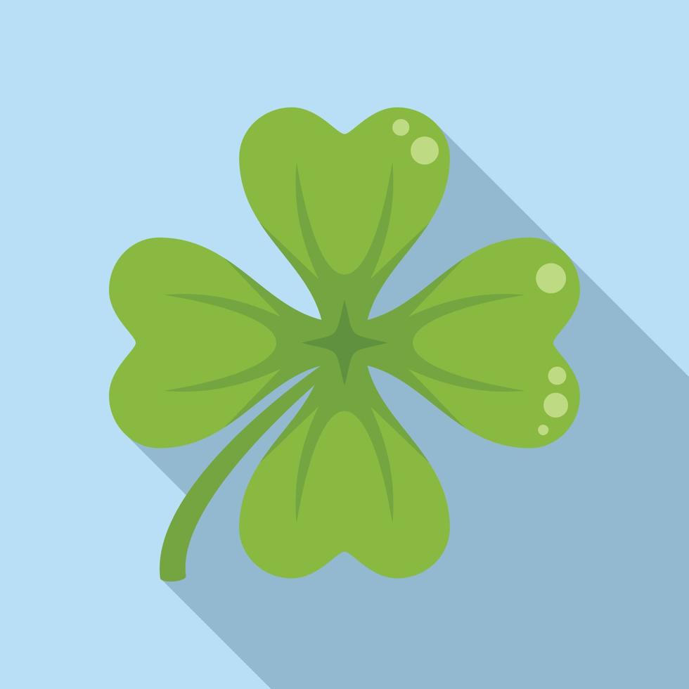 Lucky clover icon flat vector. Four leaf vector