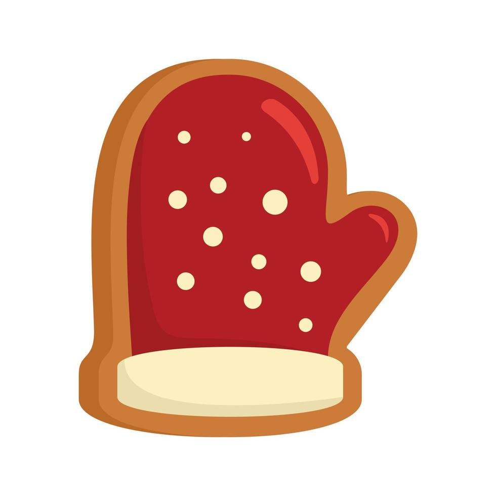 icono de guante de pan de jengibre vector aislado plano