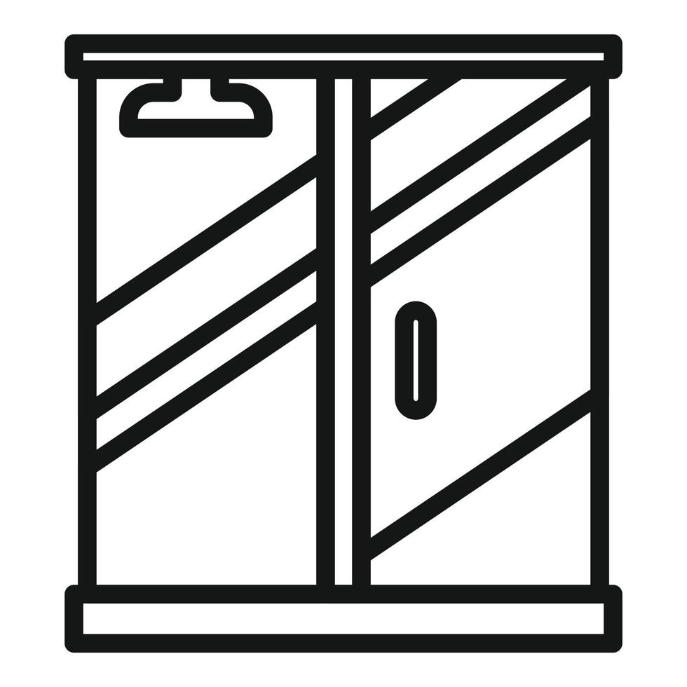 Bath cabin icon outline vector. Glass stall vector