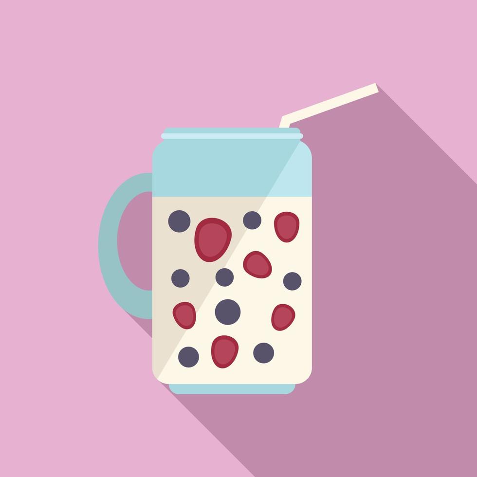 Breakfast smoothie icon flat vector. Healthy menu vector