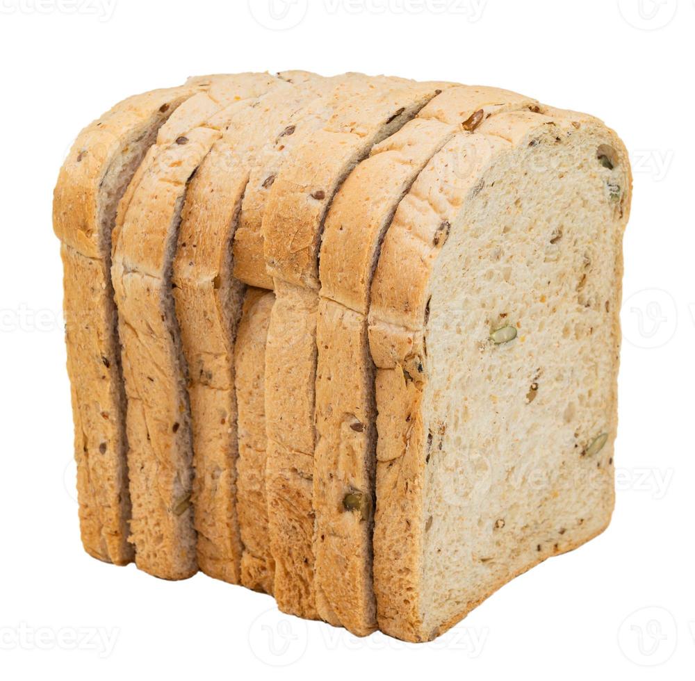 Whole wheat bread loaf slice have rice grain photo