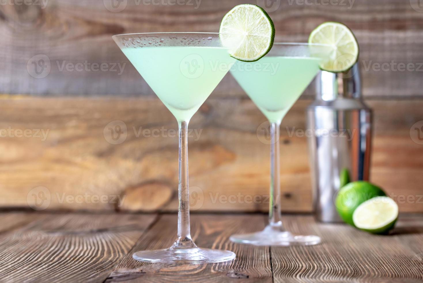Glasses of classic daiquiri cocktails photo