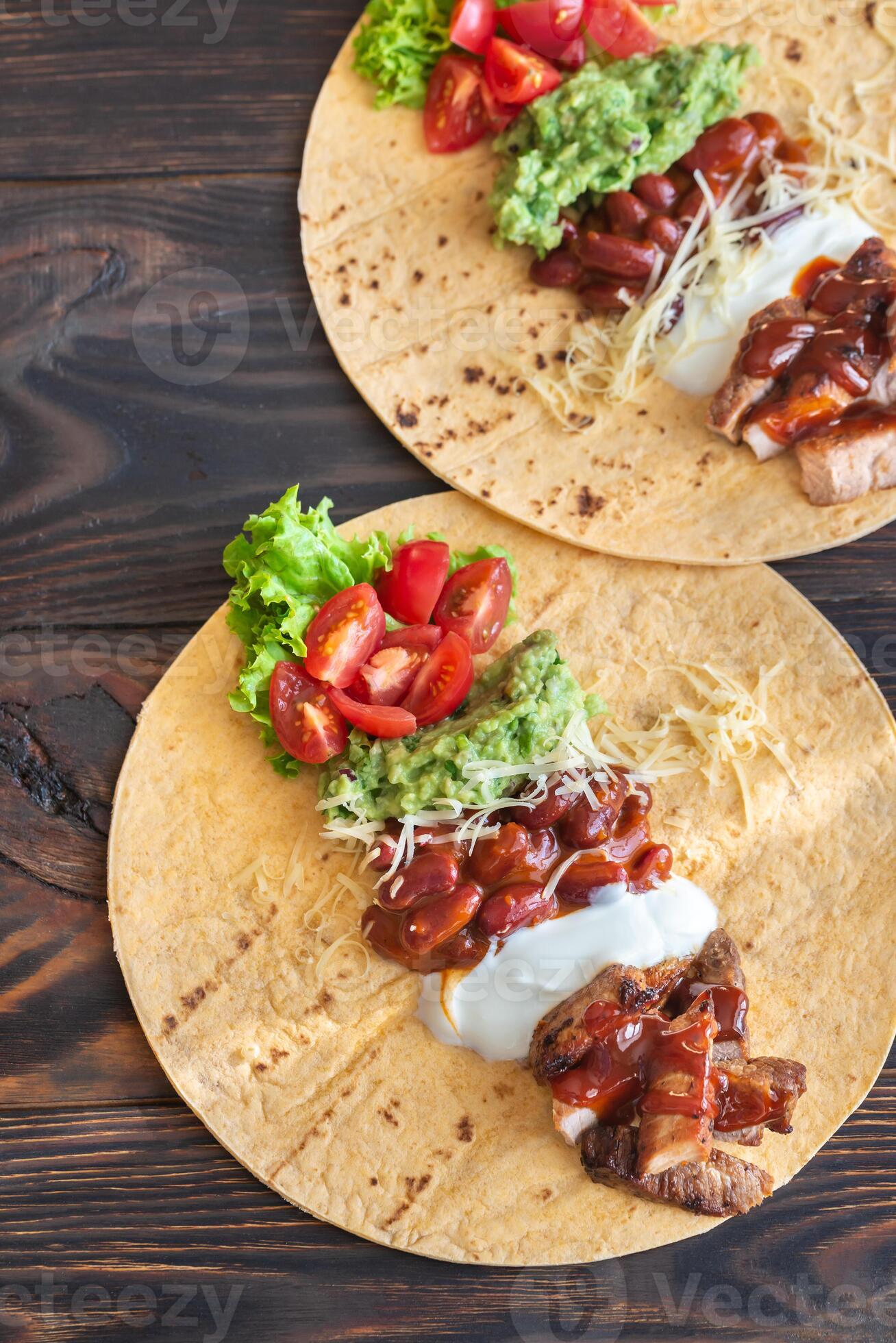 Tacos with fillings 14938476 Stock Photo at Vecteezy