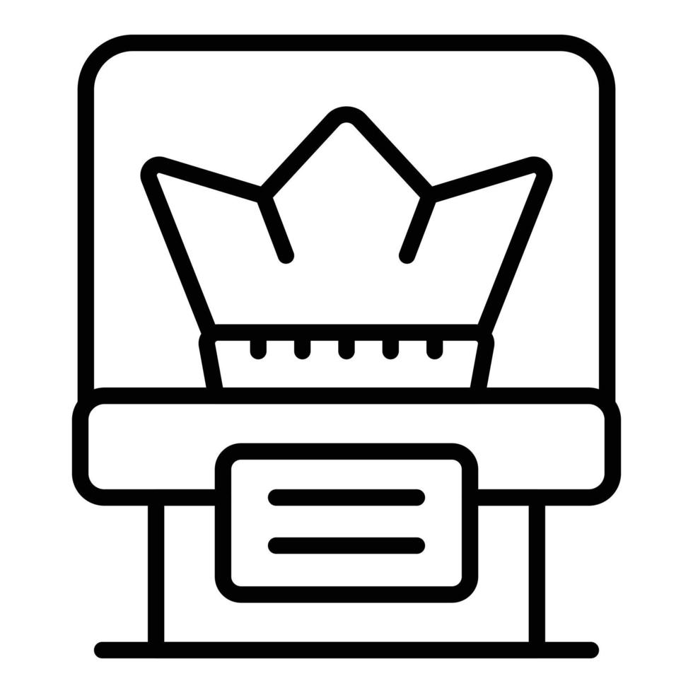 Museum crown icon outline vector. Pass admit vector