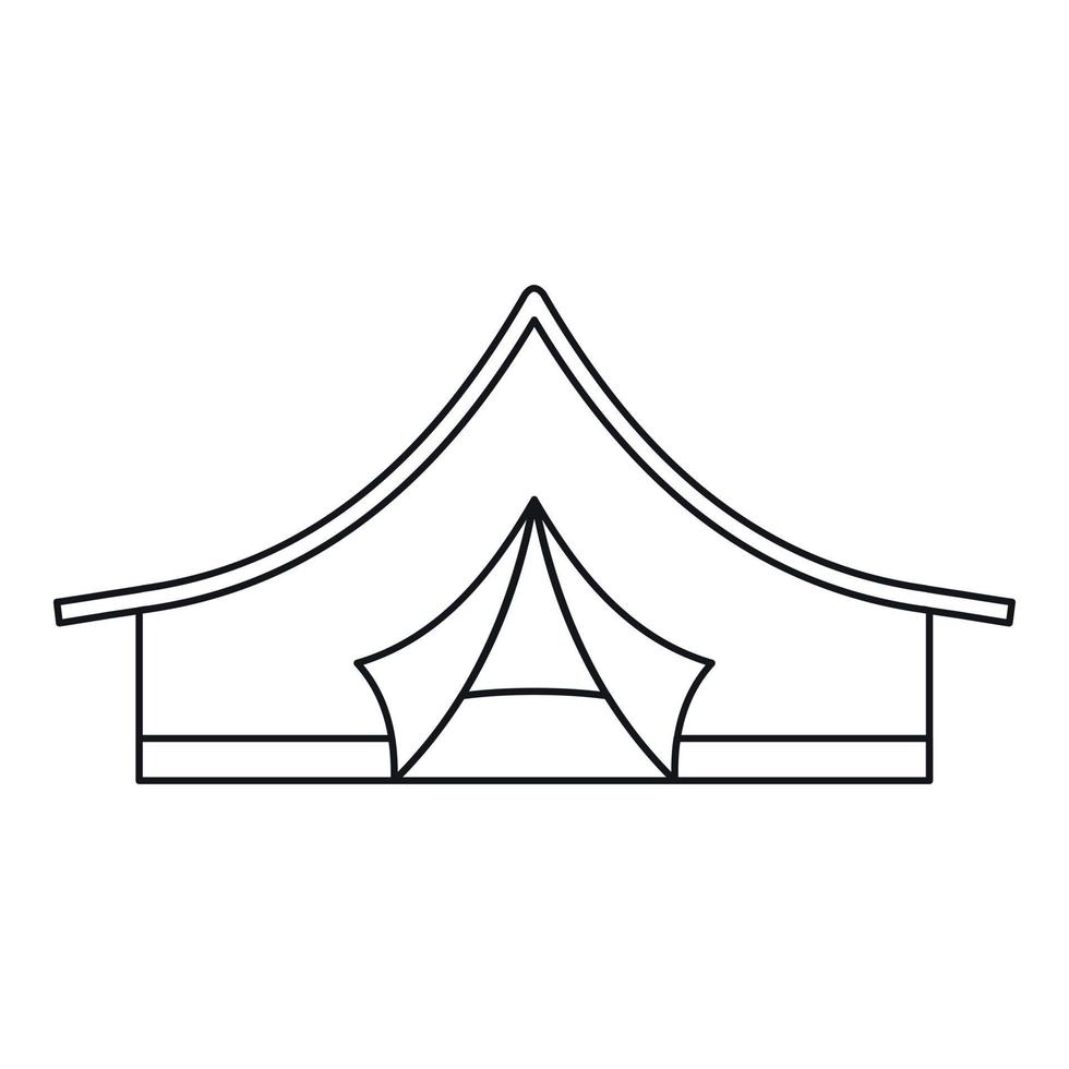 Camping tent icon, outline style vector
