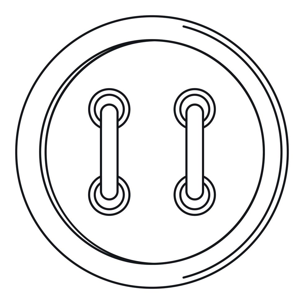 Round sewn button icon, outline style vector