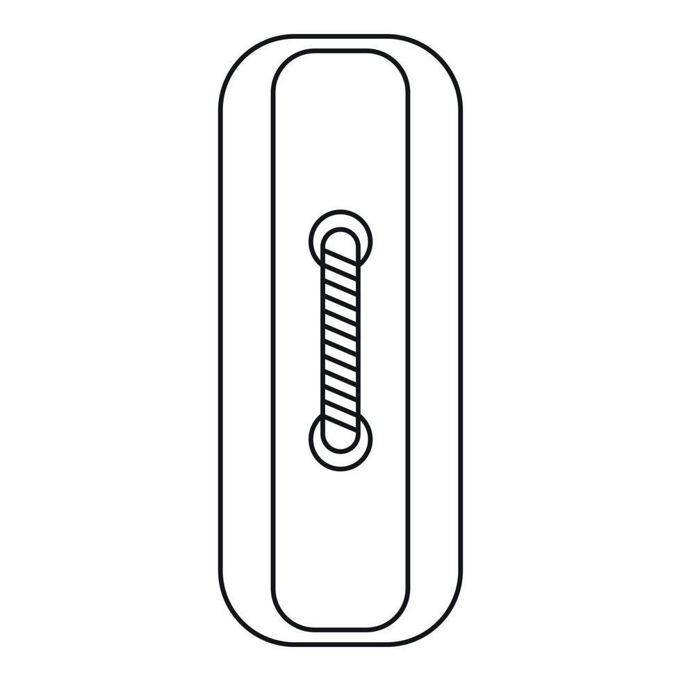 icono de botón de costura rectangular, estilo de esquema vector