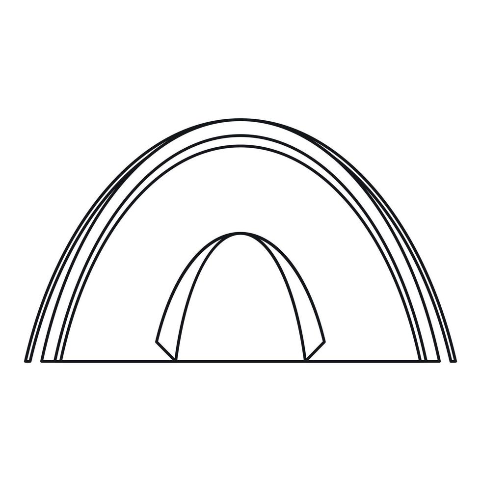 Dome tent icon, outline style vector